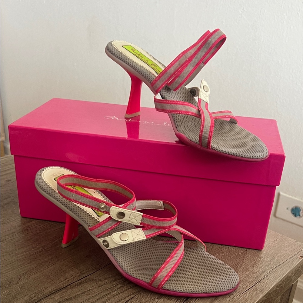 Stylish Pink and Gray Women's Heels